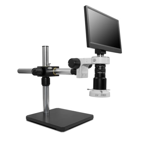 Scienscope Macro Digital Inspection System With Quadrant LED On Single Arm Stand MAC3-PK5S-E1Q